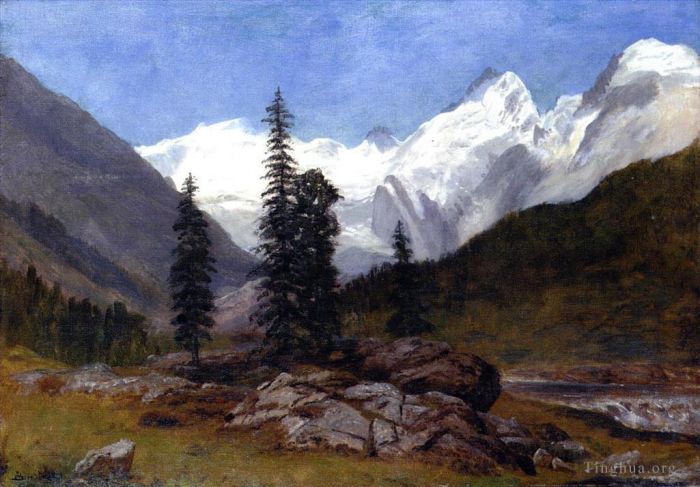 Albert Bierstadt Peinture à l'huile - Montagne Rocheuse