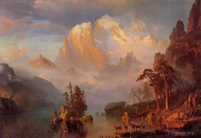 Albert Bierstadt Peinture à l'huile - montagnes Rocheuses