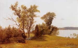 Albert Bierstadt œuvres - Voiliers sur l'Hudson à Irvington