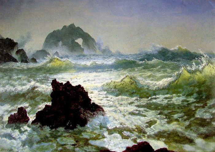 Albert Bierstadt Peinture à l'huile - Seal Rock Californie