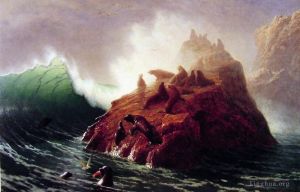 Albert Bierstadt œuvres - Paysage marin luminisme de Seal Rock