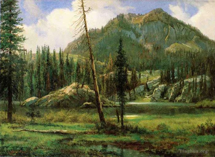 Albert Bierstadt Peinture à l'huile - Montagnes de la Sierra Nevada