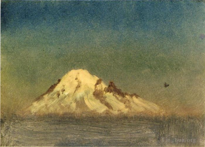 Albert Bierstadt Peinture à l'huile - Montagne enneigée