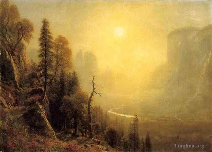 Albert Bierstadt Peinture à l'huile - Étude pour le sentier Glacier Point de la vallée de Yosemite