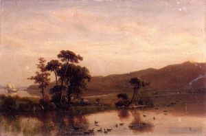 Albert Bierstadt œuvres - Étude pour Gosnold à Cuttyhunk 1602