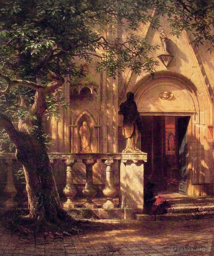 Albert Bierstadt Peinture à l'huile - Lumière du soleil et ombre