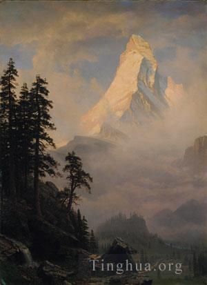 Albert Bierstadt œuvres - Lever de soleil sur le Cervin