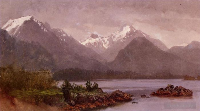 Albert Bierstadt Peinture à l'huile - Les Grands Tetons Wyoming