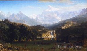 Albert Bierstadt œuvres - Le pic Landers des montagnes Rocheuses