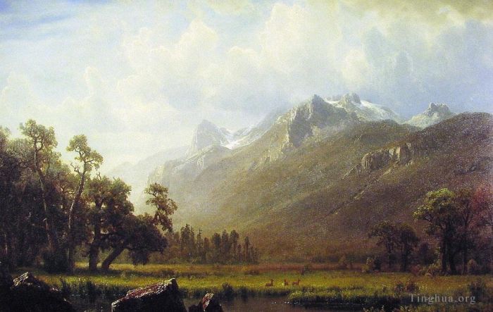 Albert Bierstadt Peinture à l'huile - Les Sierras près du lac Tahoe