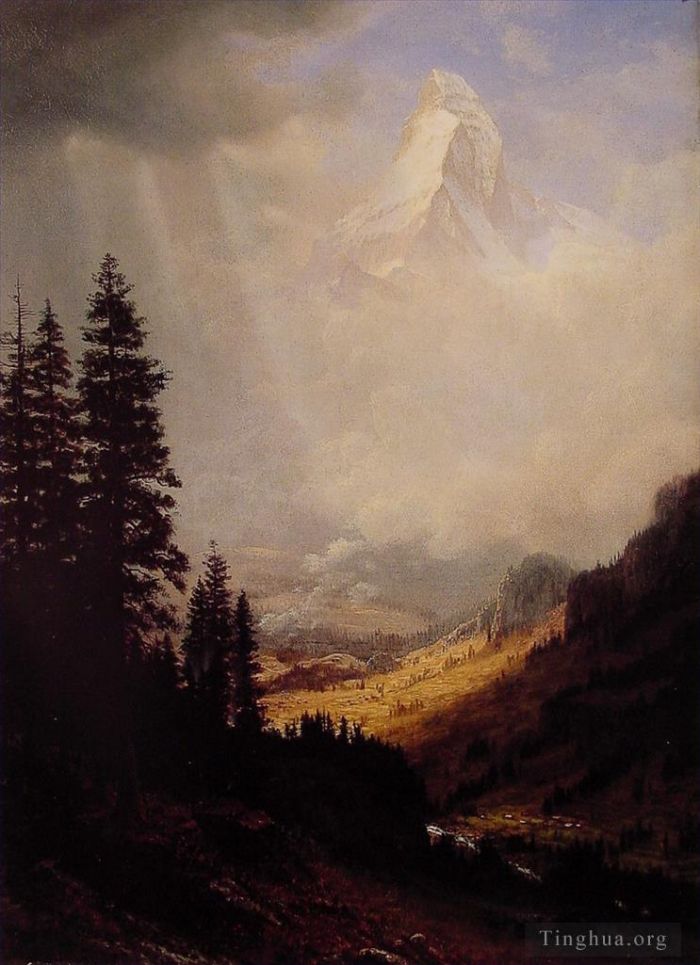 Albert Bierstadt Peinture à l'huile - Le Wetterhorn