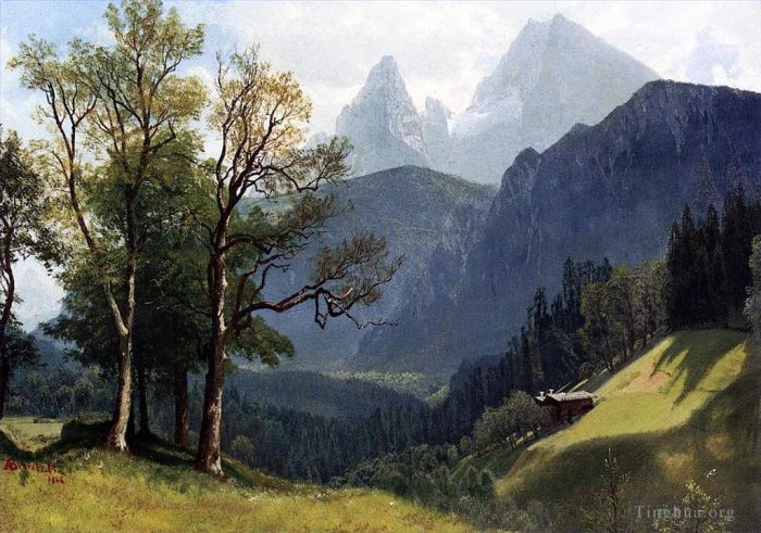 Albert Bierstadt Peinture à l'huile - Paysage tyrolien