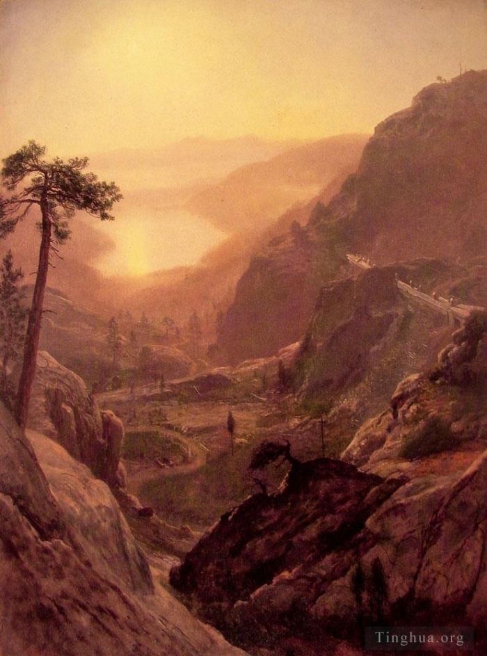 Albert Bierstadt Peinture à l'huile - Vue du lac Donner