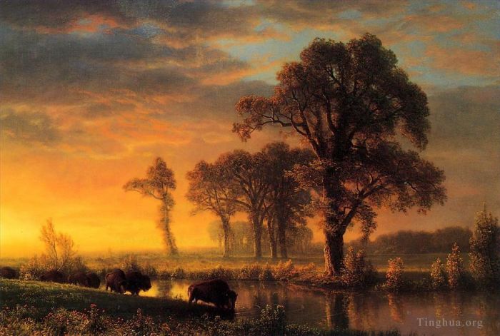 Albert Bierstadt Peinture à l'huile - Ouest du Kansas