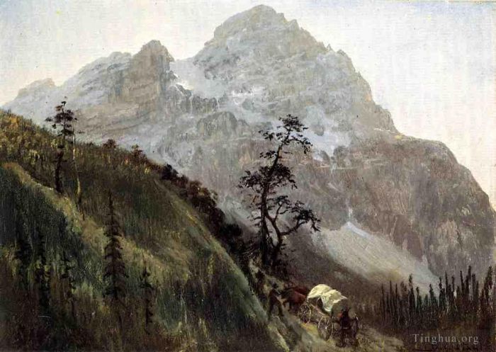 Albert Bierstadt Peinture à l'huile - Sentier ouest des Rocheuses