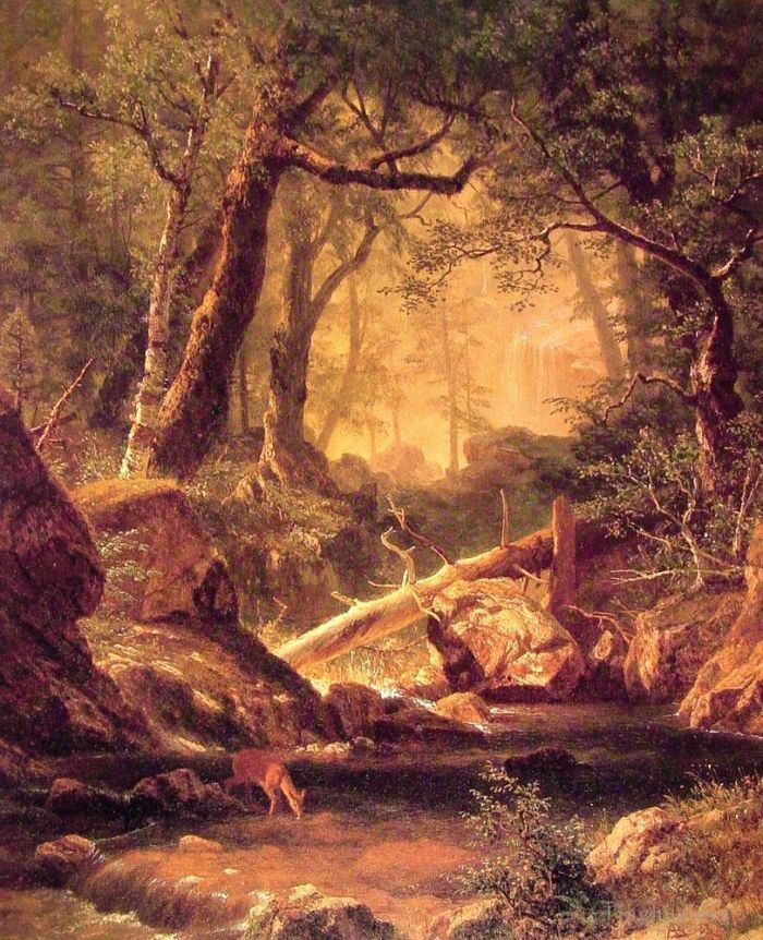 Albert Bierstadt Peinture à l'huile - Montagnes Blanches
