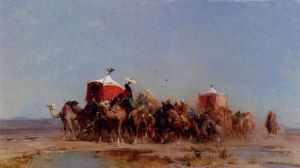 Alberto Pasini œuvres - Caravane dans le désert
