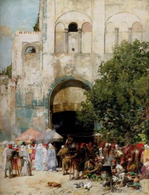 Alberto Pasini œuvres - Jour de marché Constantinople