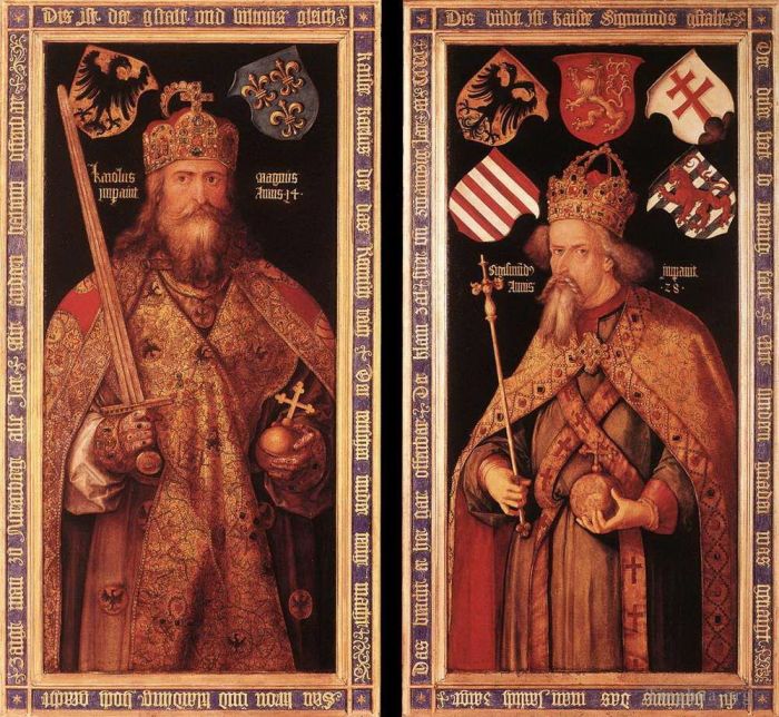 Albrecht Dürer Peinture à l'huile - L'empereur Charlemagne et l'empereur Sigismond
