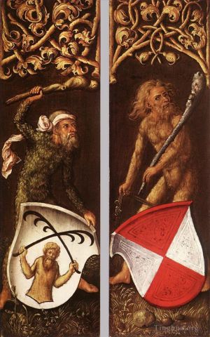 Albrecht Dürer œuvres - Hommes sylvestres avec boucliers héraldiques Albrecht Dürer