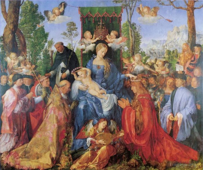 Albrecht Dürer Peinture à l'huile - La Dame de la fête du Rosaire