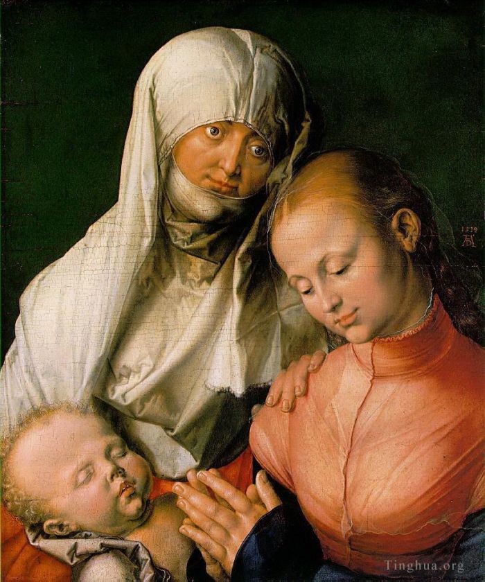 Albrecht Dürer Peinture à l'huile - La Vierge à l'Enfant avec Sainte Anne