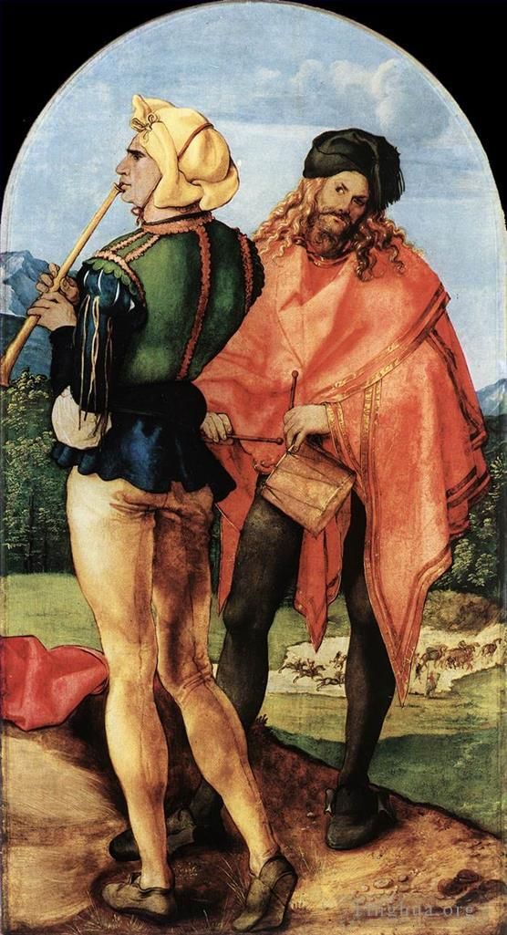 Albrecht Dürer Peinture à l'huile - Deux musiciens
