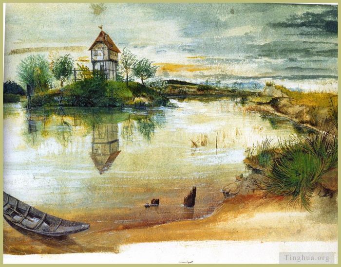 Albrecht Dürer Types de peintures - Maison au bord d'un étang