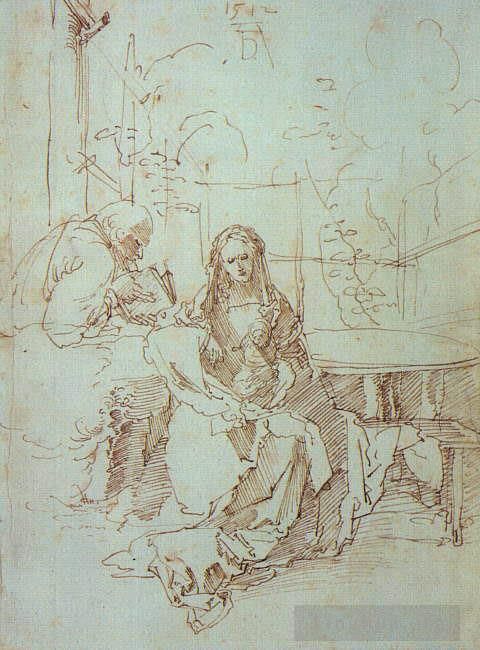 Albrecht Dürer Types de peintures - La Sainte Famille dans un treillis