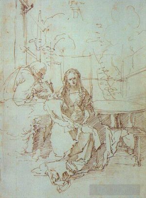 Albrecht Dürer œuvres - La Sainte Famille dans un treillis