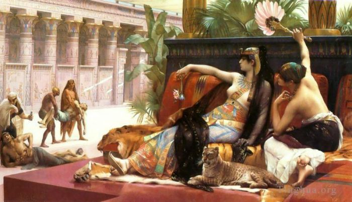 Alexandre Cabanel Peinture à l'huile - Cléopâtre teste des poisons sur des prisonniers condamnés