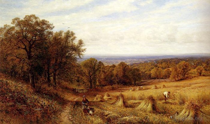 Alfred Glendening Peinture à l'huile - Moment de la récolte