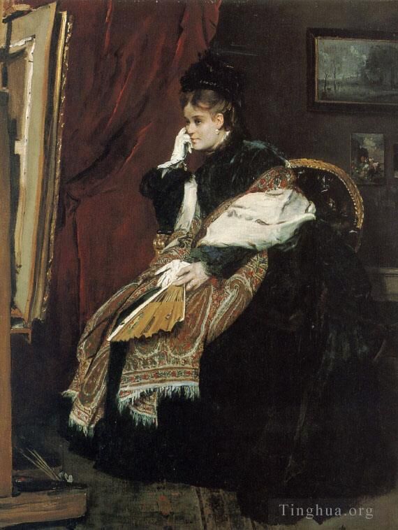 Alfred Émile Léopold Stevens Peinture à l'huile - La Douloureuse Certitude