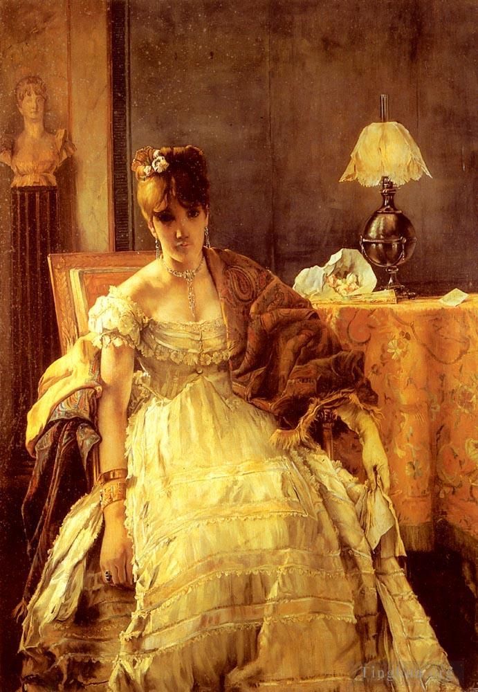 Alfred Émile Léopold Stevens Peinture à l'huile - Amoureux