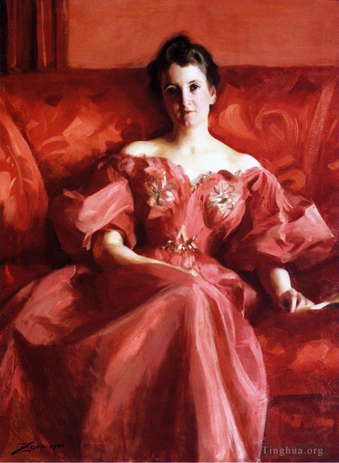 Alfred Émile Léopold Stevens Peinture à l'huile - Portrait de Mme Howe née Deering