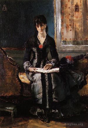 Alfred Émile Léopold Stevens œuvres - Portrait d'une jeune femme