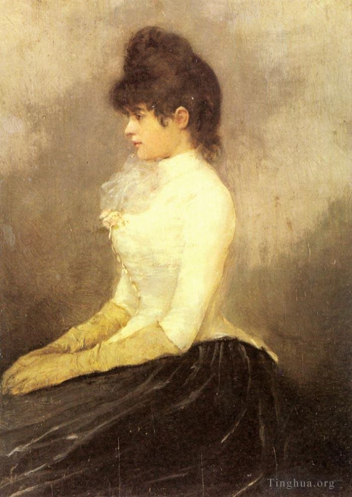 Alfred Émile Léopold Stevens Peinture à l'huile - La baronne von Munchhausen