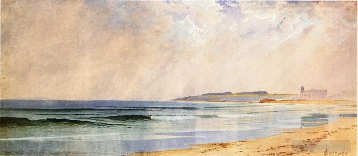 Alfred Thompson Bricher Peinture à l'huile - Une jetée de Showery Cay Naragansett