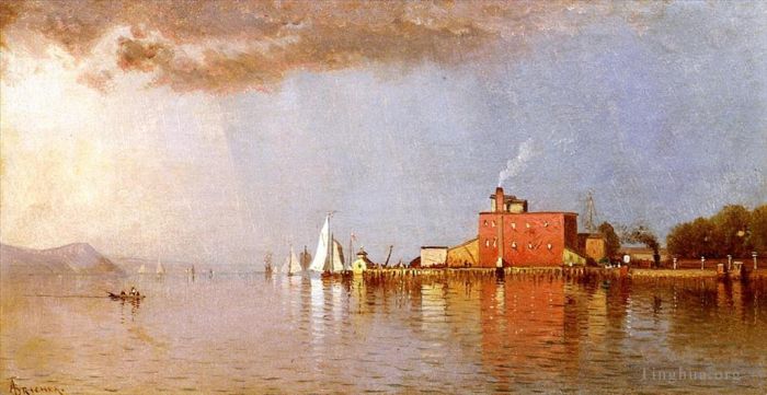 Alfred Thompson Bricher Peinture à l'huile - Le long de l'Hudson