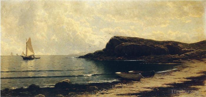 Alfred Thompson Bricher Peinture à l'huile - Au long de la rive
