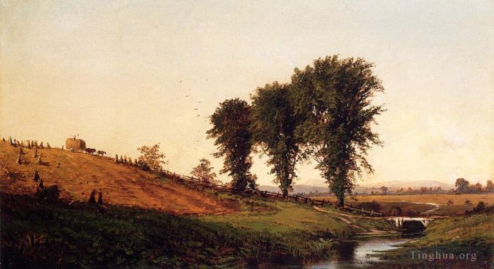 Alfred Thompson Bricher Peinture à l'huile - Fenaison