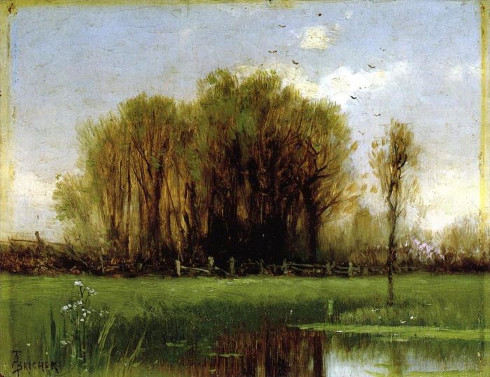 Alfred Thompson Bricher Peinture à l'huile - Paysage avec de l'eau