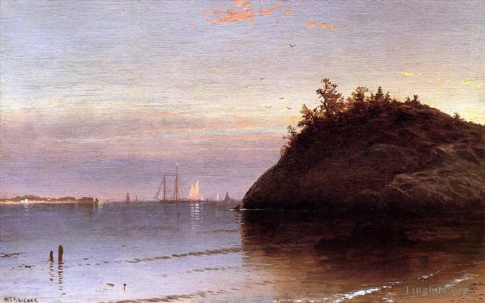 Alfred Thompson Bricher Peinture à l'huile - Baie de Narragansett