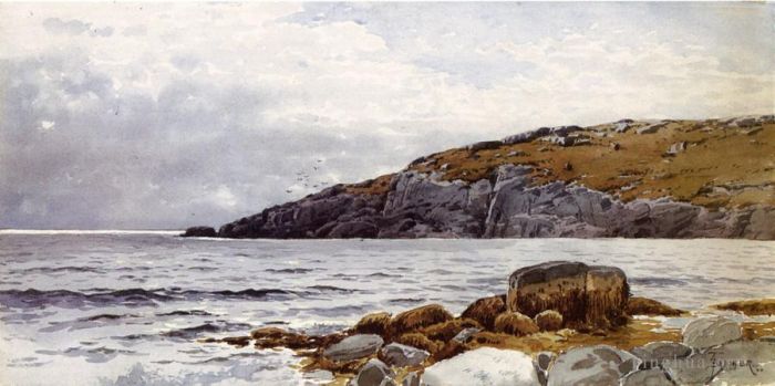 Alfred Thompson Bricher Peinture à l'huile - Côte Rocheuse
