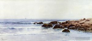 Alfred Thompson Bricher œuvres - Voiliers au large d'une côte rocheuse
