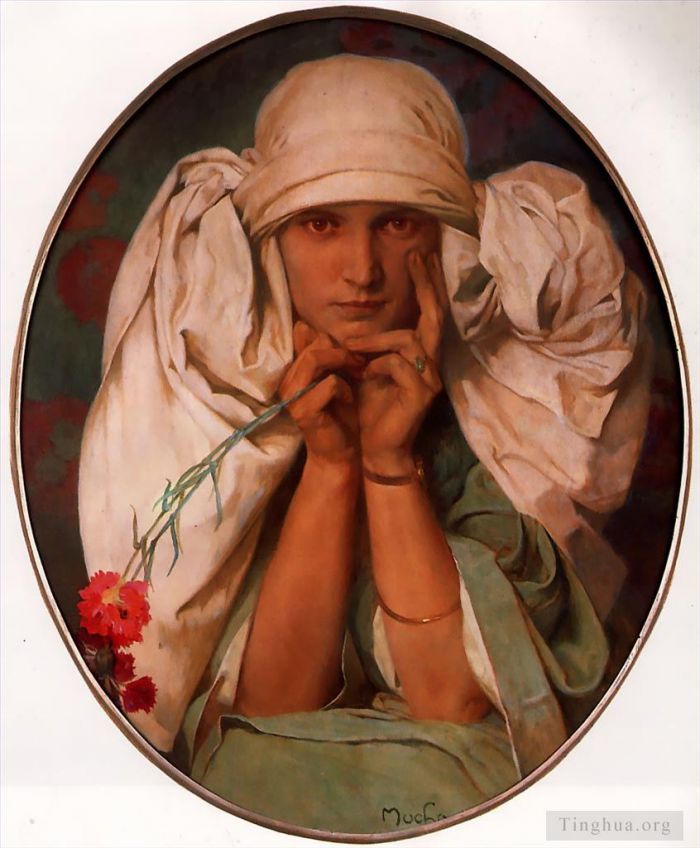 Alfons Maria Mucha Peinture à l'huile - Jaroslava 1920