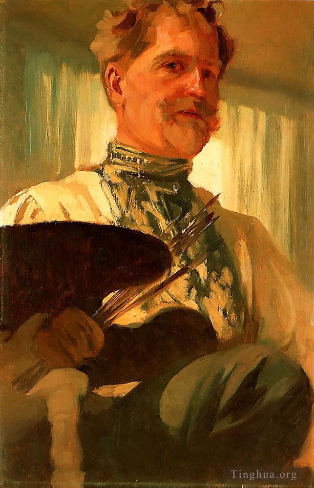 Alfons Maria Mucha Peinture à l'huile - Autoportrait 1907