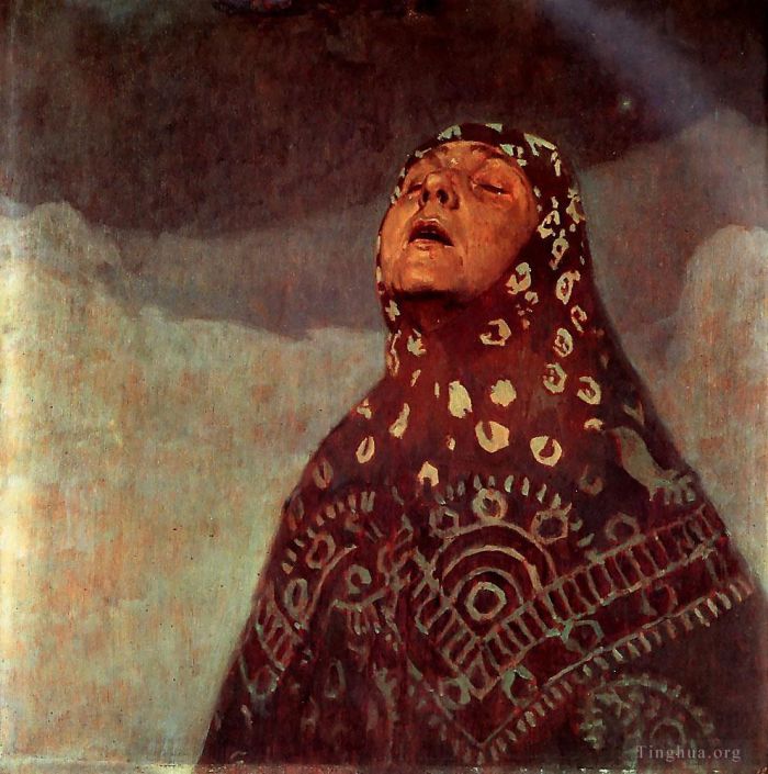 Alfons Maria Mucha Peinture à l'huile - Nuit d'hiver 1920