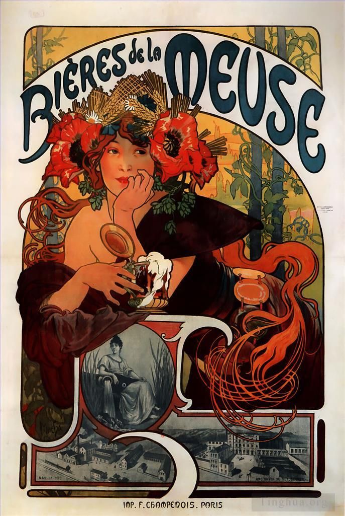 Alfons Maria Mucha Types de peintures - Bières de la Meuse 1897