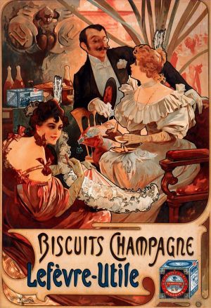 Alfons Maria Mucha œuvres - Biscuits ChampagneLefèvreUtile 1896
